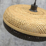 ZÁVĚSNÁ LAMPA PALAWAN S PŘÍRODNÍ, ČERNÁ